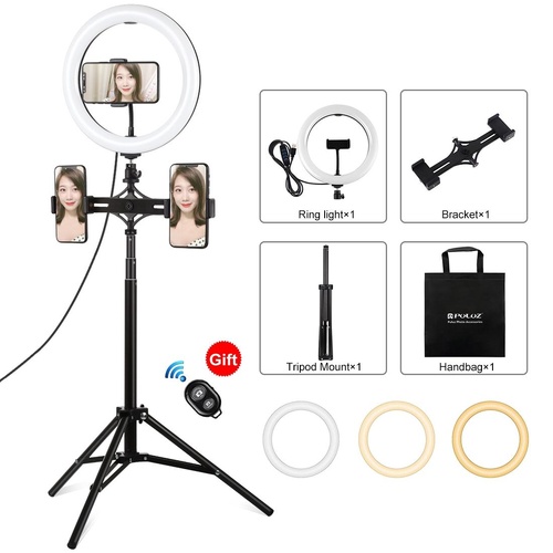 10.2 Dual Phone Tripod with Usb Ring Light & Remote - Main Image
