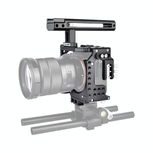 Handle Video Camera Cage Stabilizer For Sony A7K / A72 / A73 / A7S2 / A7R3 / A7R2 / A7X Black - Main Image