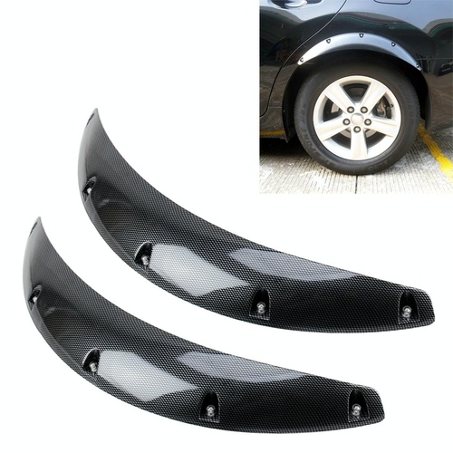 2 Pcs 58Cm Car Stickers Rubber Round Arc Strips Fender Flares Wheel Eyebrow Decal Sticker Black - Main Image