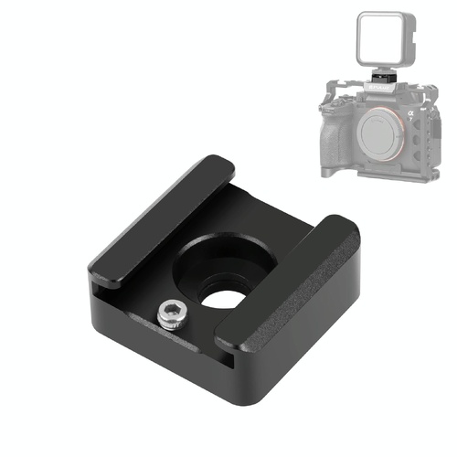 Aluminum Cold Shoe Mount For Microphone Or Flash Light - Black - Main Image