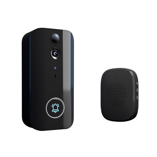 Wireless Doorbell Camera With Night Vision And Motion Detection - Black - Main Image