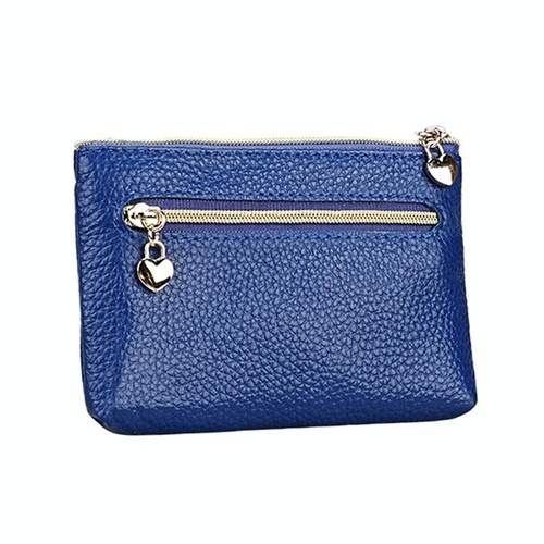Spacious Litchi Texture Rfid Hand Wallet - Sapphire Blue - Main Image