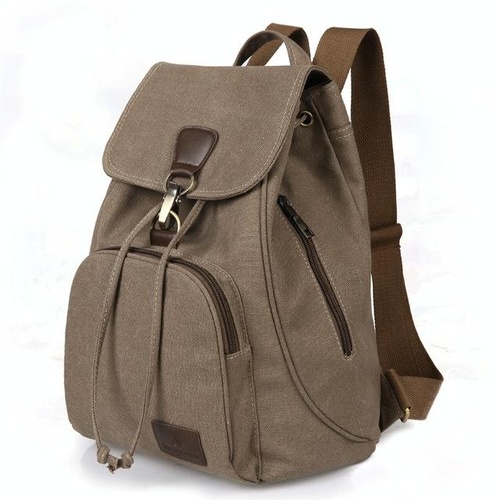 Women Canvas Laptop Backpack - Compact and Stylish - Coffee - Main Image