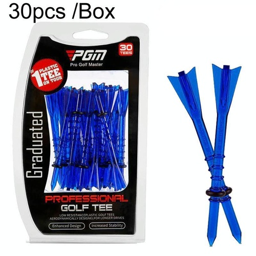 30 Adjustable Golf Tees with 83mm Height Limit - Set of 30 - Blue - Main Image