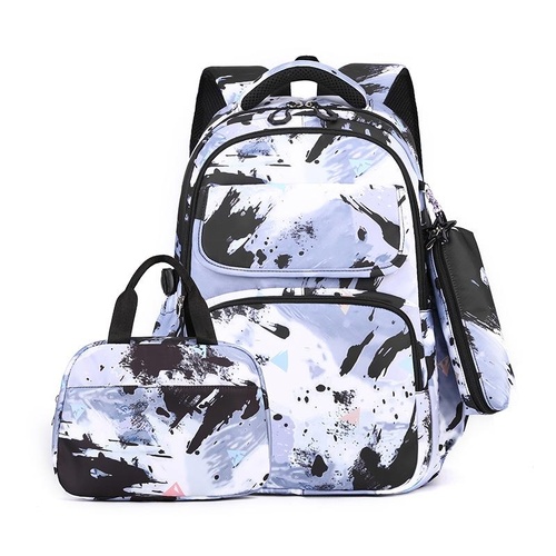 Backpack Set with Lunch Bag & Pencil Case for Kids - Black - Main Image