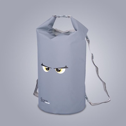 Waterproof Beach Bag For Outdoor Activities Pvc Mesh Cloth Storage Bucket For Swimming Rafting And Seaside Fun - Grey - Main Image