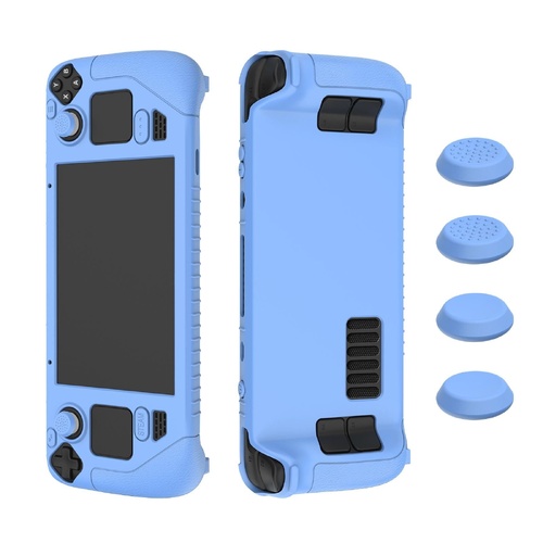 Silicone Game Controller Cover with 4 Key Caps - Protective - Luminous Blue - Main Image