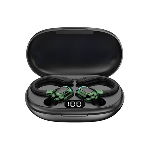 Wireless Bluetooth Earphones with Charging Case - F8 - Green Double Ear - Main Image