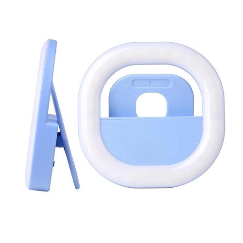 Rechargeable Clip-on Selfie Light for Mobile Phones - Blue - Main Image