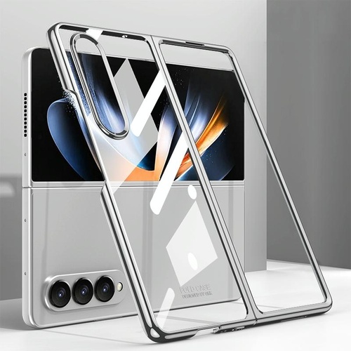 Electroplated Full Coverage Case for Samsung Galaxy z Fold 4 - Silver - Main Image