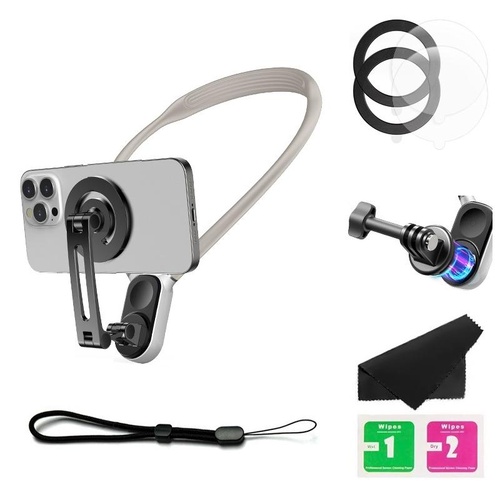 Versatile Magnetic Neck Holder for Phones and Action Cameras - Star Light Color - Main Image