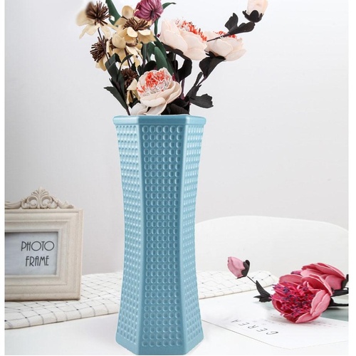 Versatile Plastic Vase for Creative Wet and Dry Flower Arrangements - Blue - Main Image
