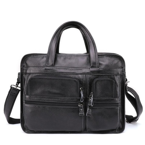 Men 15.6 Inch Business Handbag Casual Singer Shoulder Messenger Bag - Black - Main Image