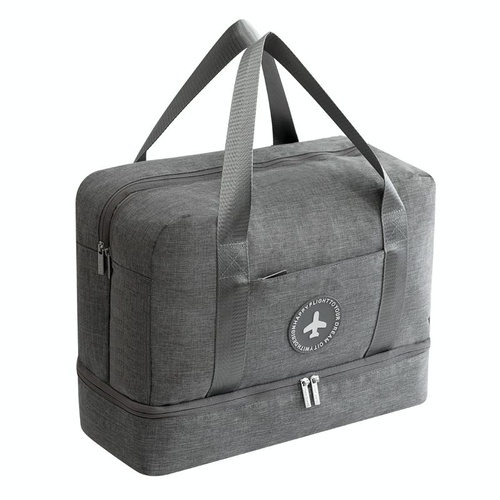 Travel-ready Waterproof Beach Bag with Double Layer Design - Gray - Main Image