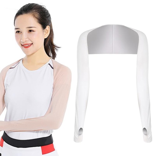 Sun Protection Golf Shawl Sleeves for Outdoor Sports and Cycling - White - Main Image