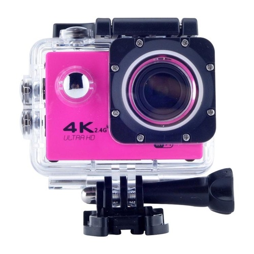 Waterproof 4k Action Camera for Cycling and Diving - Pink - Main Image