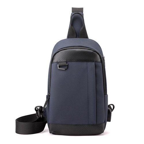 Waterproof Men Chest Bag Multifunctional Shoulder Crossbody For Riding And Casual Use - Dark Blue - Main Image