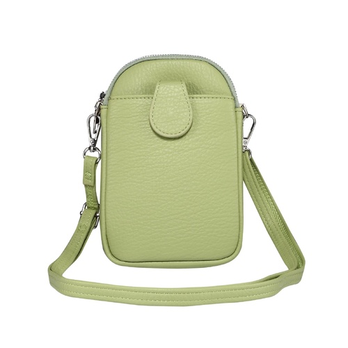 Litchi Texture Phone Crossbody Bag Leather Case For 5.5 Inch - 7.2 Inch Phones - Green - Main Image