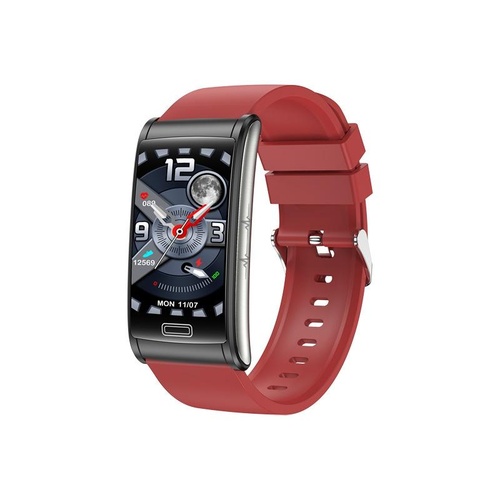 Smart Watch With Heart Rate And Blood Pressure Monitoring - Colour Screen - Red - Main Image