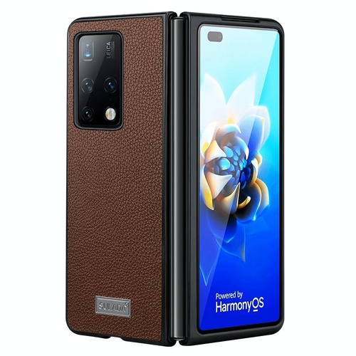 Handmade Leather Shockproof Tpu Case for Samsung Galaxy z Fold 4 - Brown - Main Image