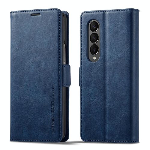 Rfid Leather Phone Case for Samsung Galaxy z Fold 4 / 5g - Secure & Stylish - Blue - Main Image