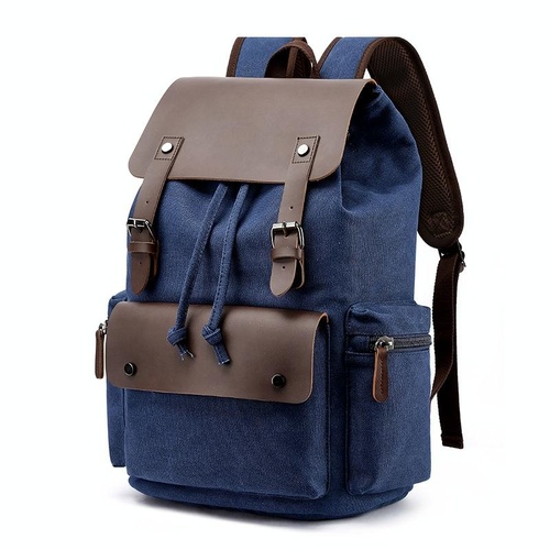 Student Canvas Backpack - Compact and Stylish - Navy - Main Image