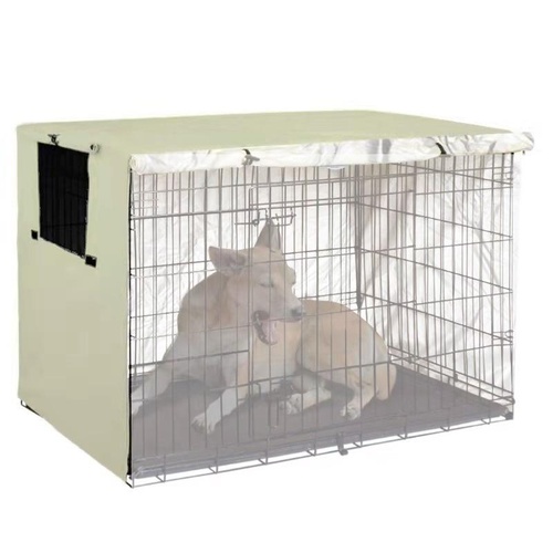 Outdoor Pet Cage Cover - Oxford Cloth Dustproof Rainproof Sunscreen - 63.5x48x50cm - Beige - Main Image