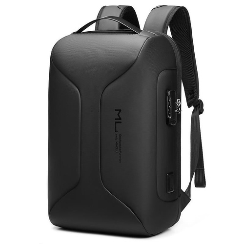 Large Capacity Waterproof Laptop Backpack with Usb Port for Business Travel - Black - Main Image