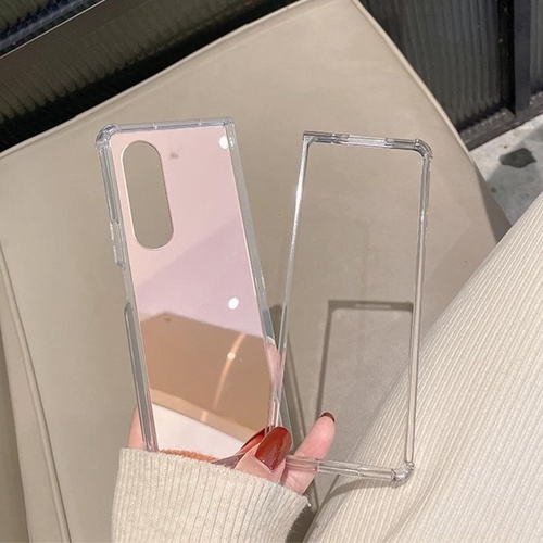 Reflective Noodle Case for Samsung Galaxy z Fold 4 - Reflective Finish - Rose Gold - Main Image