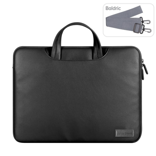 15 Inch Waterproof Pu Laptop Inner Bag - Black - Main Image