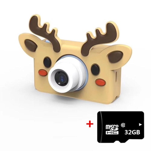 Mini Digital Sport Camera with 8.0mp Lens 2.0 Screen Elk-shaped Case & 32gb Memory for Kids - Main Image