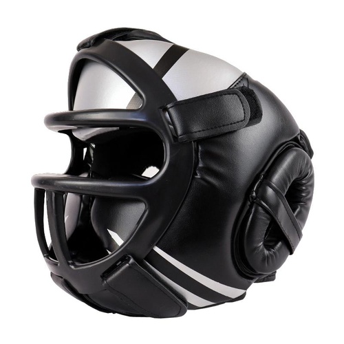 Competition Sparring Boxing Helmet For Head Protection - Black With Mask - M - Main Image