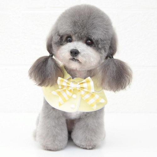 Pet Accessories Dog Small Shawl Bib Saliva Towel Triangle Scarf - Size M - Light Yellow - Main Image