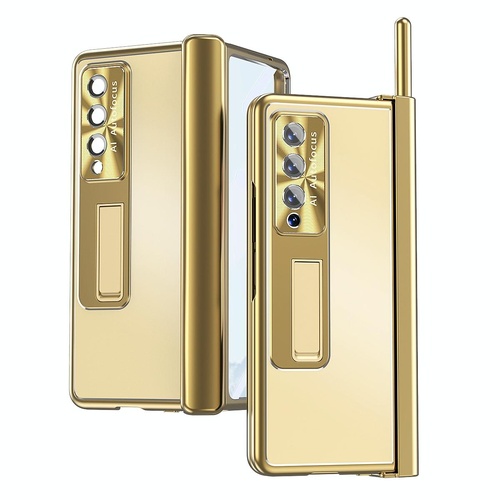 Shockproof Aluminum Double Hinge Case for Samsung Galaxy z Fold 4 - Gold - Main Image