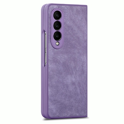 Vintage Leather Fold Case for Samsung Galaxy z Fold 4 - Purple - Main Image