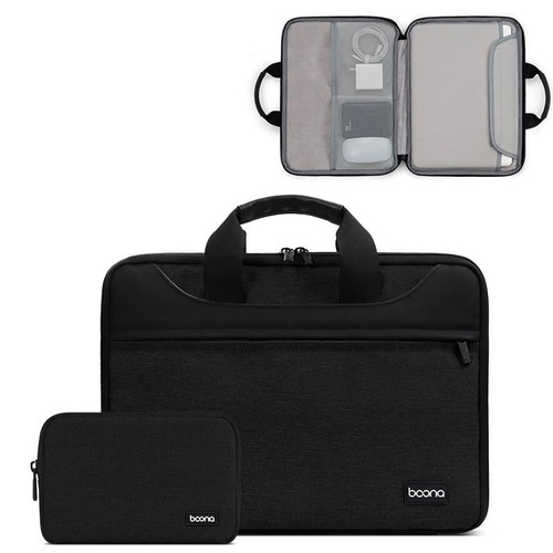 Waterproof Oxford Cloth Laptop Bag - 13 / 13.3 Inches Full Open Portable - Black + Power Bag - Main Image