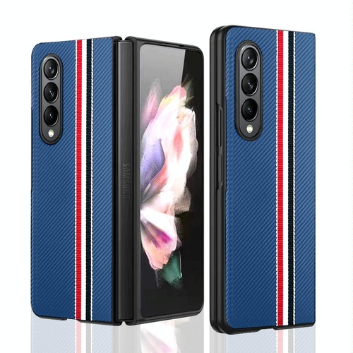 Shockproof Twill Phone Case for Samsung Galaxy z Fold 4 - Pc Tpu - Blue - Main Image