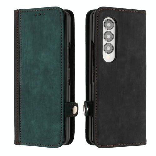 Leather Phone Case with Side Buckle for Samsung Galaxy z Fold 4 / 5g - Dark Green - Main Image