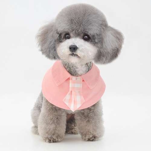 Pet Shawl Scarf Saliva Towel Dog Clothes Accessories - Size L - Pink - Main Image