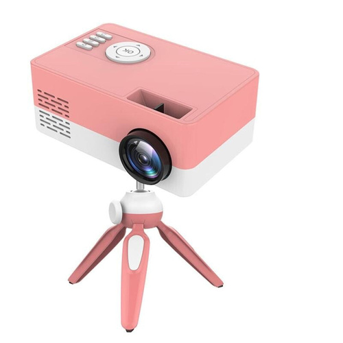 Mini Led Projector With Tripod Mount - Supports Av / Hdmi / Usb / Tf - 1080P Hd - Pink White - Main Image
