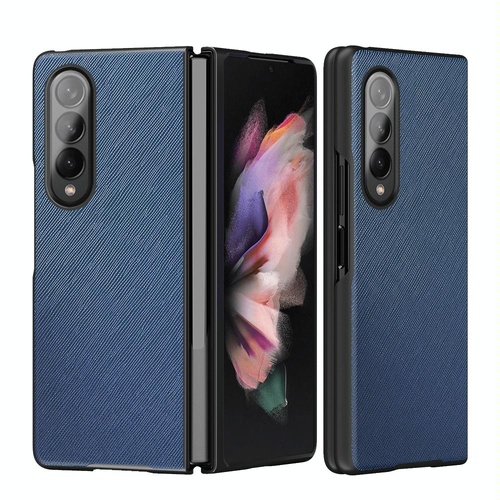 Foldable Cross Pattern Phone Case for Samsung Galaxy z Fold 4 / 5g - Foldable Design - Blue - Main Image