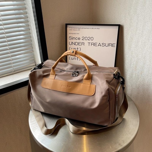 Large Sports Bag with Separate Shoe Compartment - Khaki - Main Image
