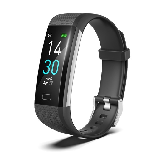 Waterproof Fitness Tracker Watch With Heart Rate Monitor - Black - Main Image