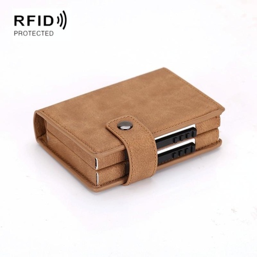 Secure Dual Card Wallet with Rfid Blocking - Mad Horse Matte Apricot - Main Image