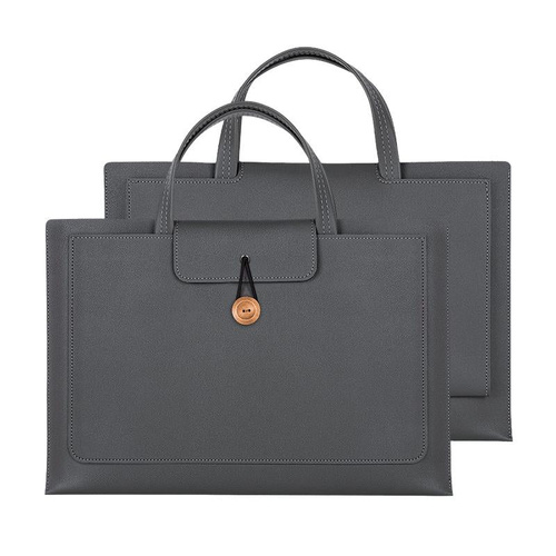 Portable Laptop Inner Bag with Elastic Thread Button - Dark Gray - Main Image