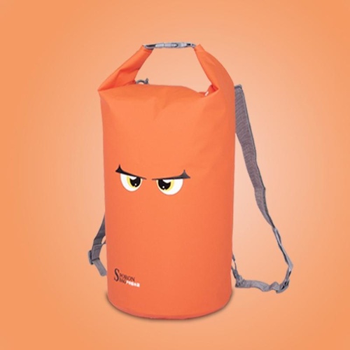 Waterproof Beach Bag For Outdoor Activities Pvc Mesh Cloth Storage Bucket For Swimming Rafting And Seaside Fun - Orange - Main Image