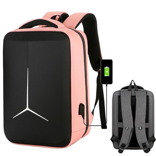 Waterproof Business Laptop Backpack with Usb Port - Multifunctional - Pink - 15 Inch - Main Image