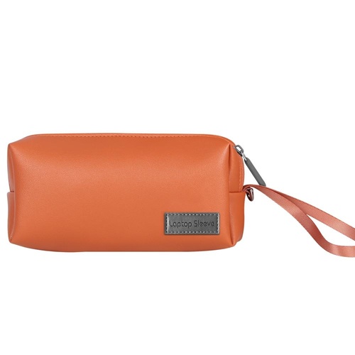 Waterproof Laptop Accessory Bag - Pu Leather - Brown - Main Image