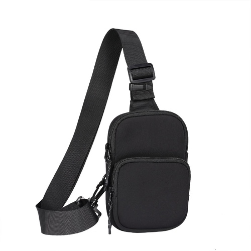 Universal Nylon Chest Bag For 5.5 Inch -7.2 Inch Phones Fashionable And Functional - Black - Main Image