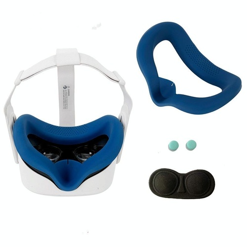 Silicone Vr Eye Mask Lens Cover Set for Oculus Quest 2 - Navy Blue - Main Image